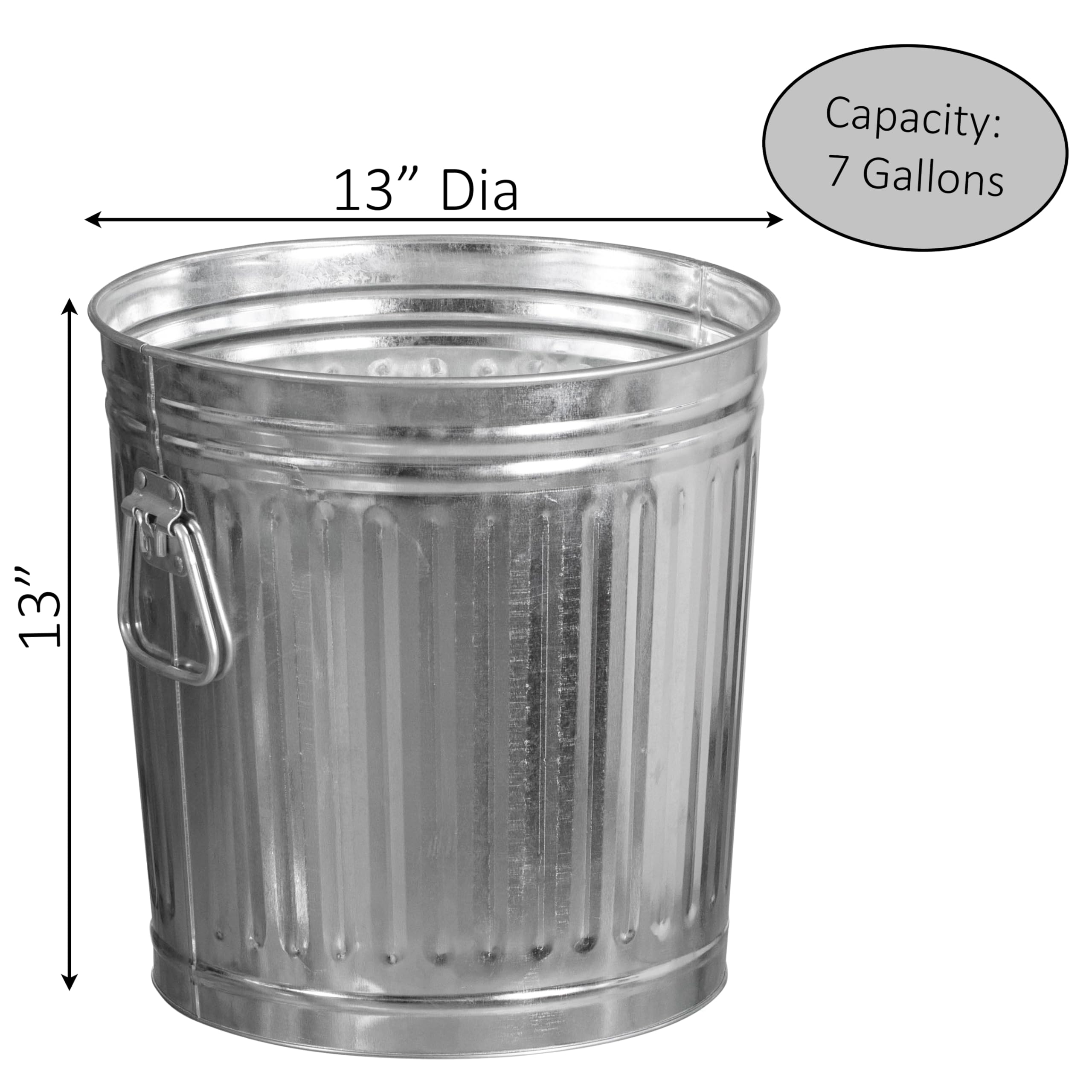 Amazon.com: Gardenised Round Galvanized Steel, 7 Gallon Trash Can